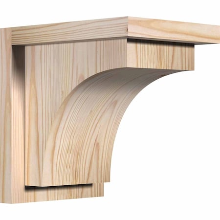 Ekena Millwork Huntington Smooth Corbel w/Backplate, Douglas Fir, 7 1/2"W x 10"D x 10"H COR08X10X10HUN01SDF